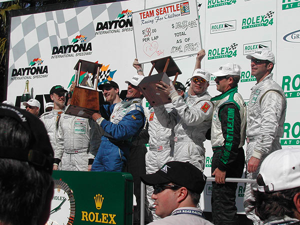 The podium at Daytona Raceway